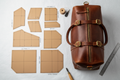 A premium-grade leather sports bag with an elegant cut.